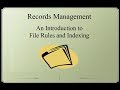 Records Management An Introduction To Filing Rules And Indexing