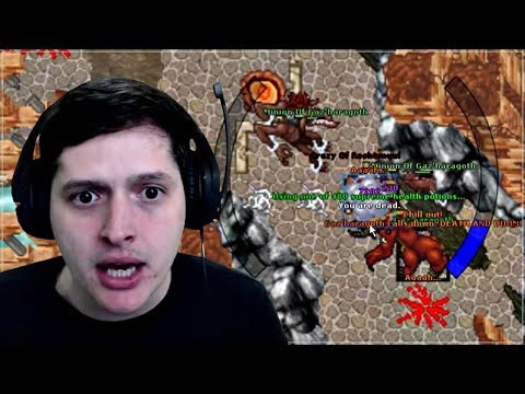 LVL 1000, GAZ'HARAGOTH SOLO AND GEMIDÃO AO VIVO  - Tibia Best Clips #UrsinhaClips