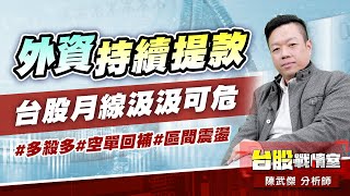 外資持續提款、台股月線汲汲可危#多殺多#空單回補#區間震盪｜小武哥投資事務所｜陳武傑 (圖)