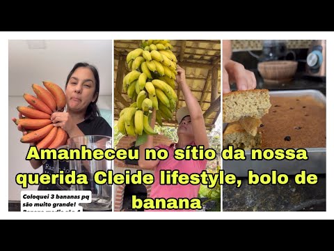 Famoso da fazenda, Cleide lifestyle fazendo bolo de banana vinagre.