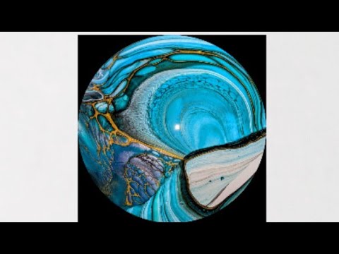 Beautiful Blues Acrylic Fluid Pour ~Transferred Swipe ~ Abstract Art #tlp  (192)