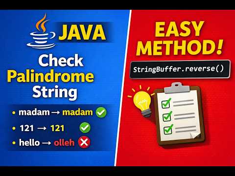 Java Program To Check Palindrome String Stringbuffer Reverse Method Easy Coding Test