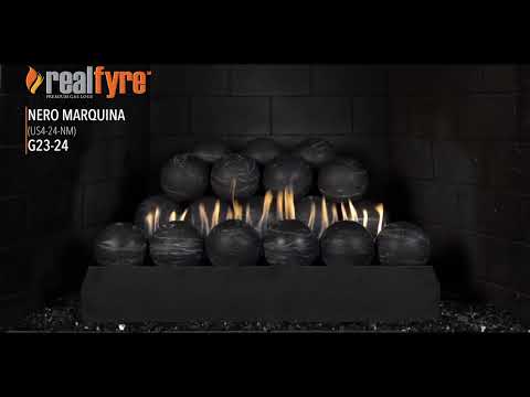 Real Fyre Nero Marquina Fyre Spheres