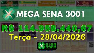 Resultado da Mega Sena 3001, Terça-feira, 28/04/2026