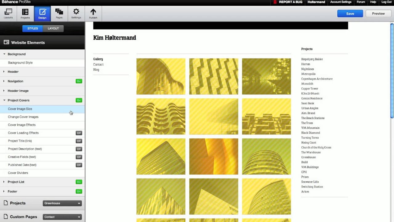 Behance ProSite Tour.