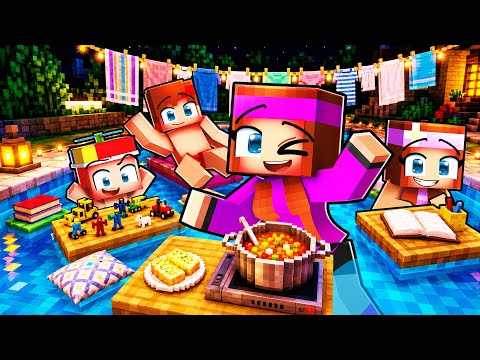 Je vis 24h dans une piscine sur Minecraft !