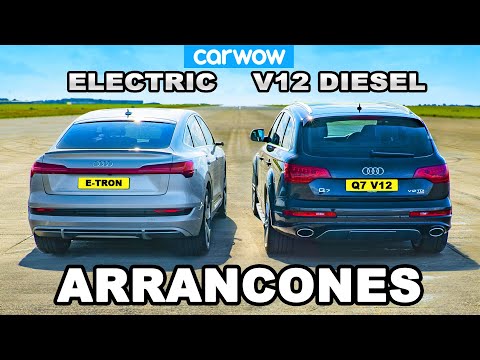 V12 Audi Q7 vs Audi e-tron: ARRANCONES *Diesel vs Eléctrico*
