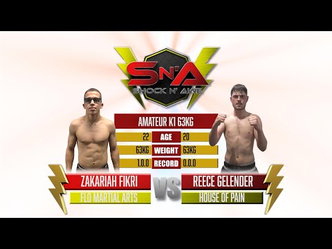 Shock N Awe 35 - Zak Fikri vs Reece Gelender - Bantamweight Amateur Kickboxing 63kg