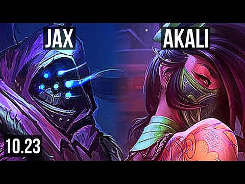 JAX vs AKALI (TOP) | 7/0/2, 77% winrate, Godlike | KR Master | v10.23