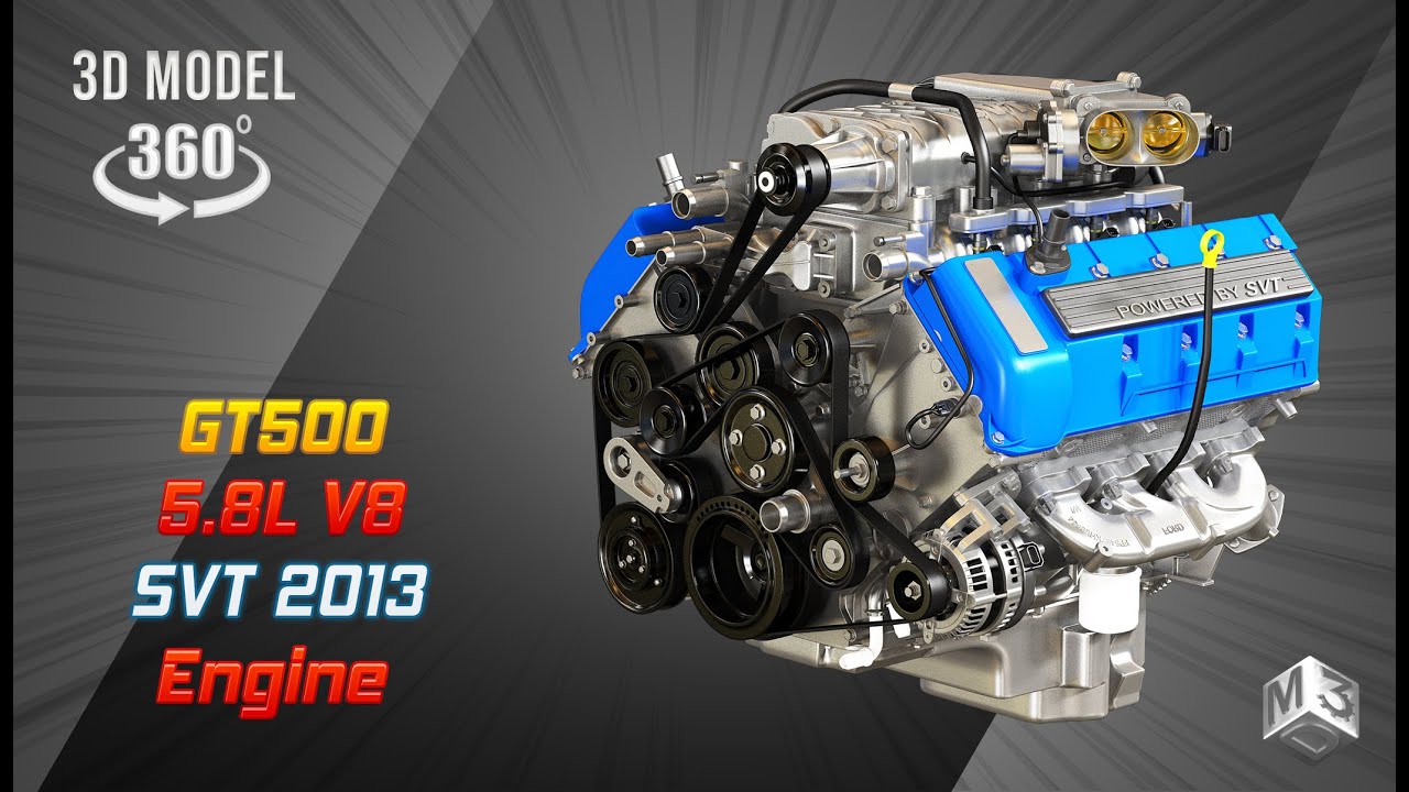 2013 svt mustang shelby gt500 engine 3D Model