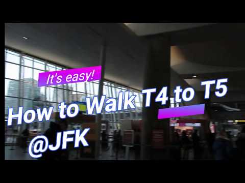 Como caminhar do Terminal 4 ao Terminal 5 @JFK, janeiro de 2020