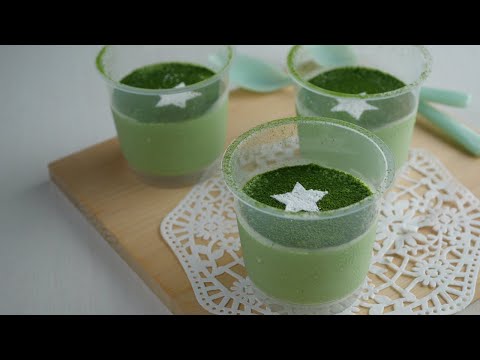 【夏の冷たいデザート】抹茶薫るなめらかムース｜Matcha jelly turned into matcha mousse