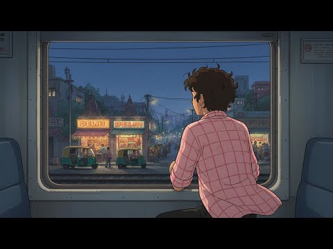 The Train Ride Home at Sunset | Shared Tiffin & Delhi Night Arrival | Ghibli-Style Cozy Journey
