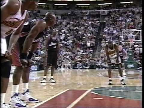 Jazz at Sonics - Game 4 - 2000 First Round - 5/3/00 (Highlights)