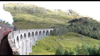 preview picture of video 'The Jacobite Steam Train crossing the Glenfinnan viaduct - The Hogwarts Express - Harry Potter Train'