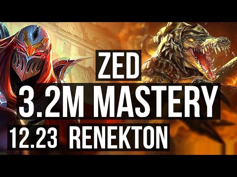 ZED vs RENEKTON (MID) | 3.2M mastery, 9/2/13, 1200+ games, Legendary | EUW Master | 12.23