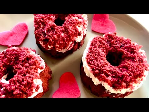 VALENTINE'S KETO DONUTS | Low Carb Red Velvet Cupcakes Recipe