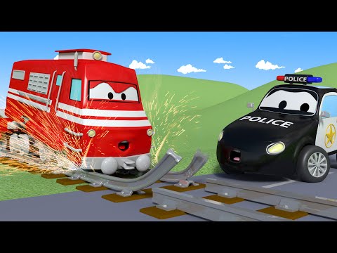 La Super Patrulla - Pista del Tren Rota - Auto City | Dibujos animados de carros