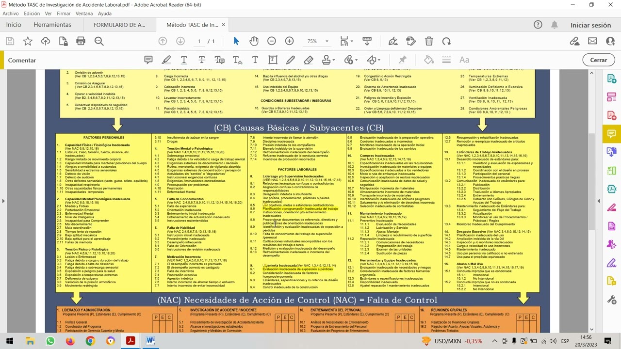 Como realizar una investigación de un accidente laboral? - Método TASC