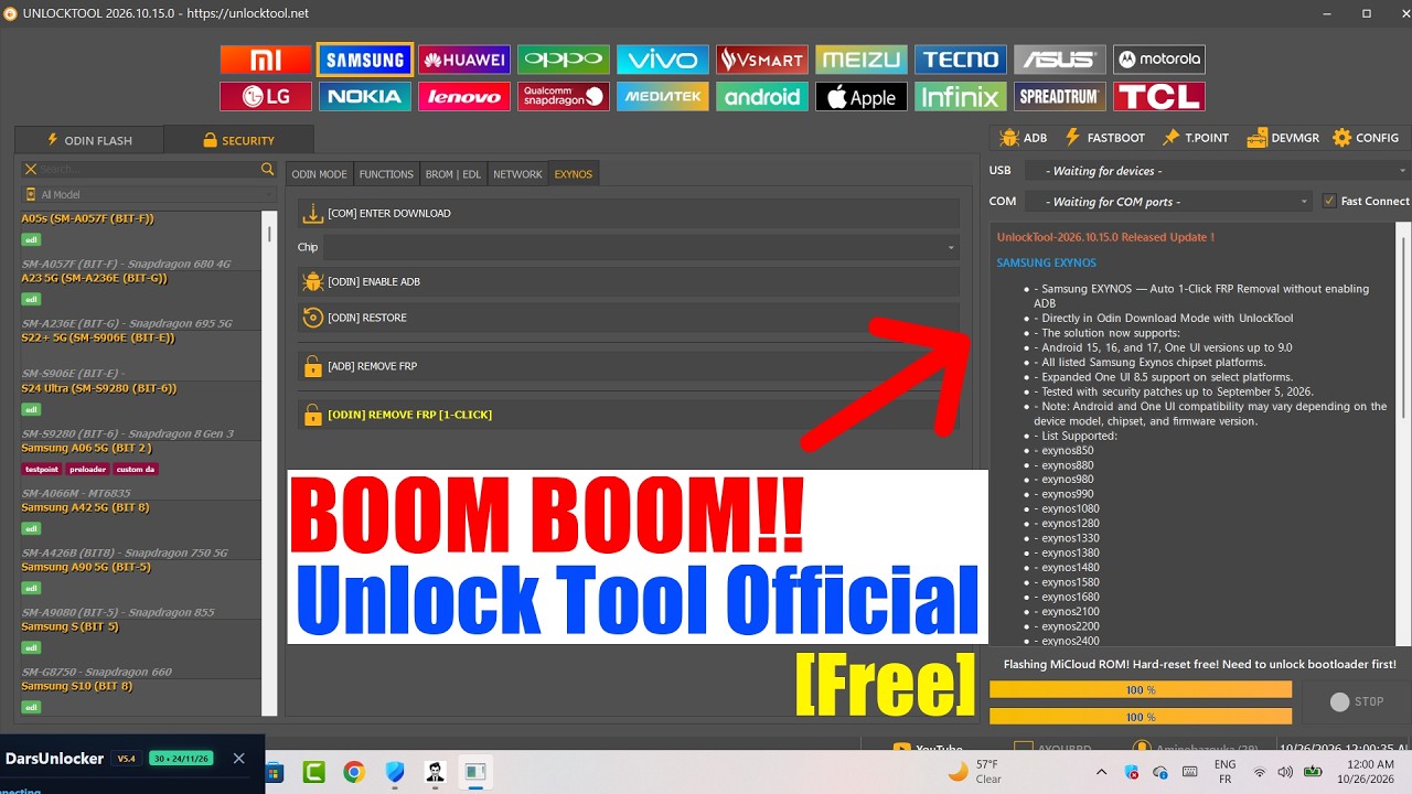 UnlockTool Released Update (Free) By DarsUnlock | FRP Remove, Bypass/Unlock FRP Android 15/16/17