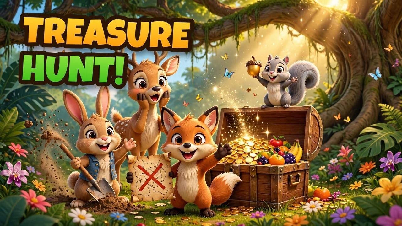 ★ The GREAT Treasure Hunt! 🗺️💰 Wait for What's Inside the Chest! 😱 #animation #animals #cartoonstory
