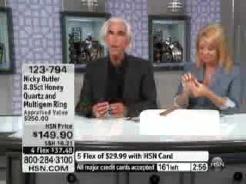 Nicky Butler 8.85ct Honey Quartz and Multigem Square Ring  Nicky Butler Sterling Silver