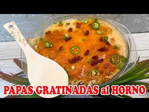 Receta de Papas al Horno | Con Queso, Tocino y Crema Que Derrite