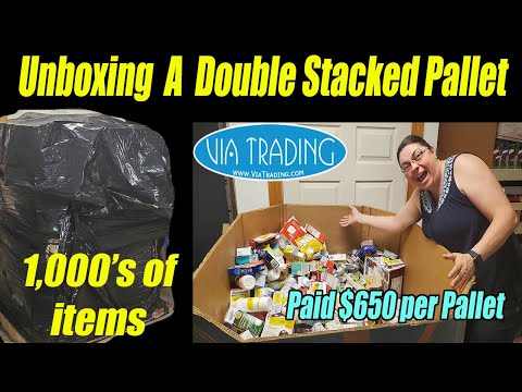 Unboxing a Double Stacked Pallet that Costs about $650.00 Per each Pallet - 1,000's of items