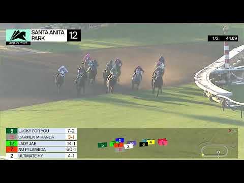 Carmen Miranda wins Race 12 on Saturday, April 29 at Santa Anita Park.