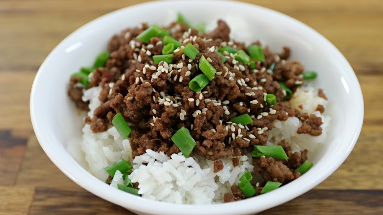 Korean Ground Beef and Rice Recipe - The Cooking Foodie