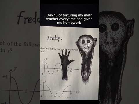 day 13 of torturing my math teacher everytime he gives me homework #art #horror #drawing #shorts