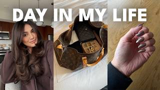 packing & prepping for chicago, new hair, at-home manicure, cooking with my boyfriend | DIML VLOG