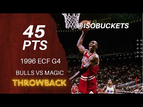 Michael Jordan | 45 pts 3 rebs 6 asts vs Magic 1996 ECF G4 full game highlights