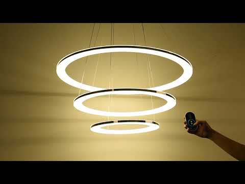 Led ring acrylic pendant light modern ceiling chandeliers in...
