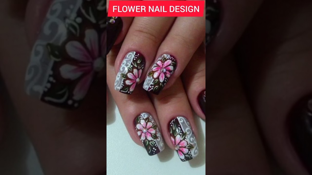 Flower design nail for beginners#naildesign #nailart #shorts