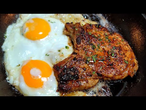 Breakfast chops and eggs  | Pork Chop Recipe #subscribe