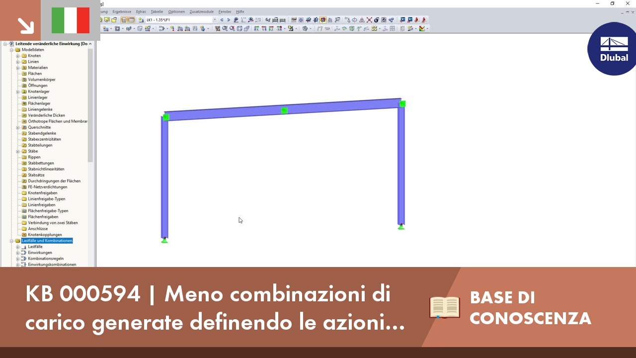 KB 000594 | Generazione di meno combinazioni di carico definendo le azioni delle variabili iniziali