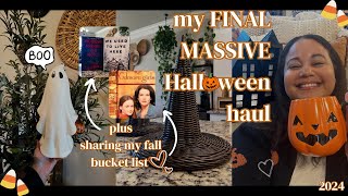 MY FINAL MASSIVE HALLOWEEN HAUL OF 2024 | SHARING MY FALL BUCKETLIST | HOMEGOODS, TJMAXX & MORE