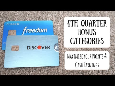 4th Quarter Rotating Bonus Categories for 2017 | Chase Freedom, Discover It, & Citi Dividend