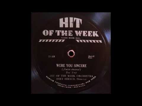 Were You Sincere by Hit Of The Week Orchestra, 1931