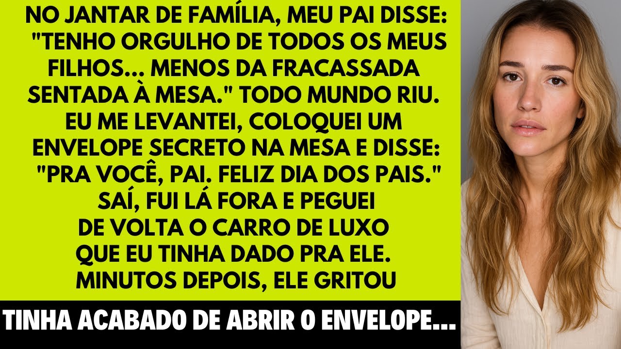 At dinner, he said he was proud of everyone except me. I left an envelope and drove away.