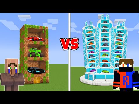 NOOB vs PRO DIAMOND CAR GARAGE TOWER