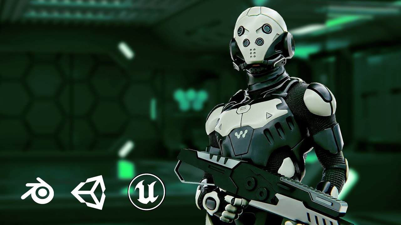 Mecha Soldier-A Auto-Rig Pro Rigged For Mixamo Unreal Engine Unity 3D Model