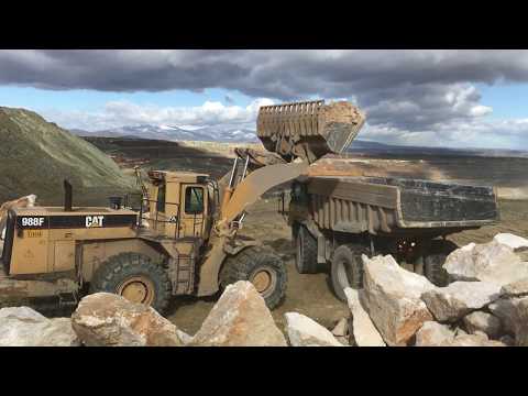 Caterpillar 988F Wheel Loader Loading Caterpillar Dumper And Caterpillar 385C - Labrianidis SA