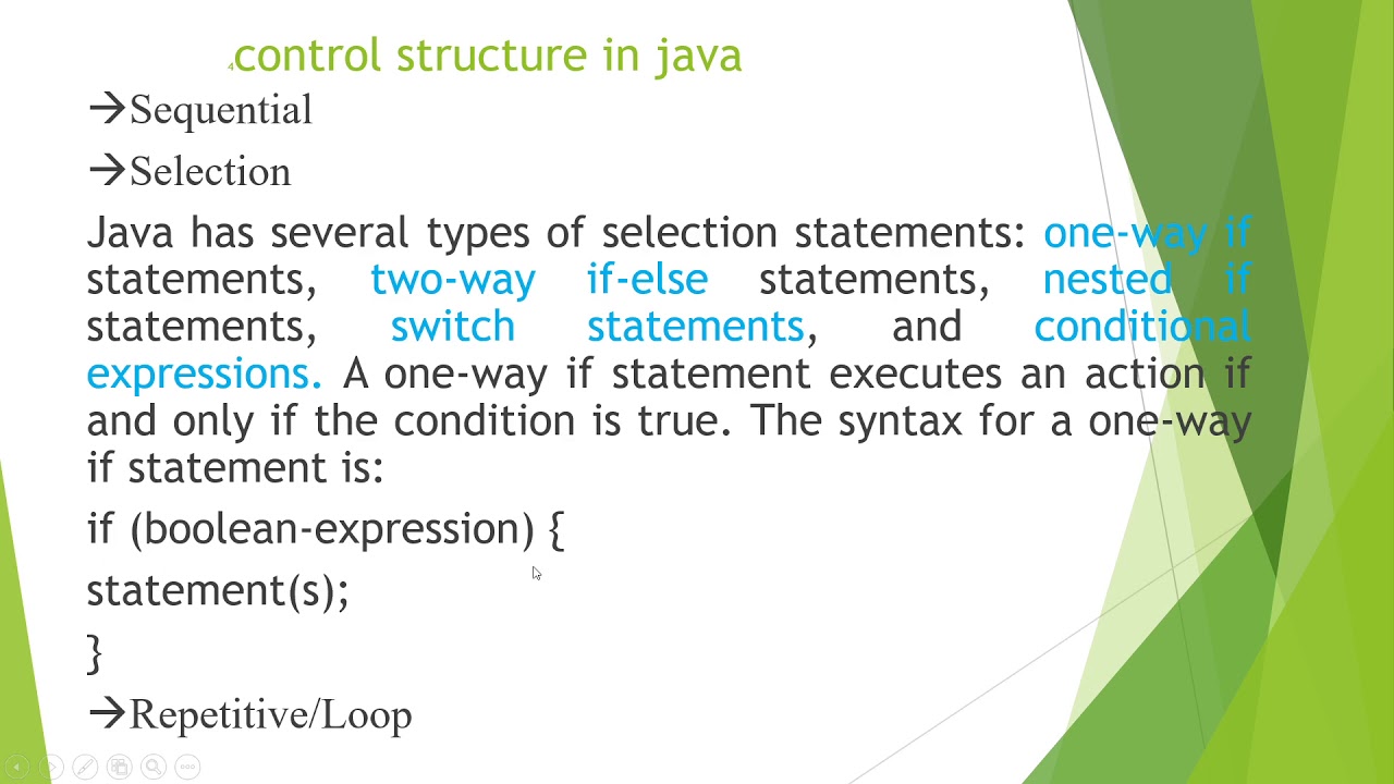 java control structure sequential selection and loop in amharic