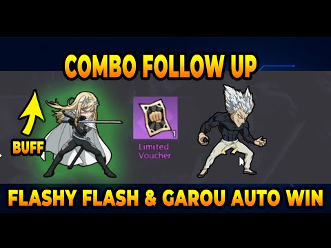 COMBO FLASHY FLASH AND GAROU AFTER BUFF, AUTO WIN! - One Punch Man The Strongest