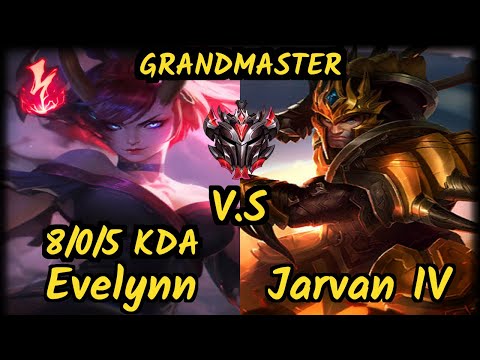 Metaphor (EVELYNN) vs JARVAN IV - 8/0/5 KDA JUNGLE GAMEPLAY - NA Ranked GRANDMASTER