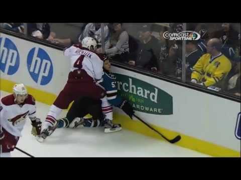 Zbynek Michalek plasters Tommy Wingels