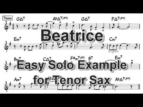 Beatrice (Sam Rivers) - Easy Solo Example for Tenor Sax