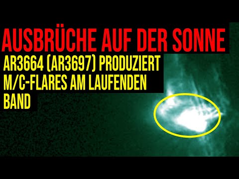 Ausbrüche auf der Sonne - AR3697 produziert M/C-Flares am laufenden Band
